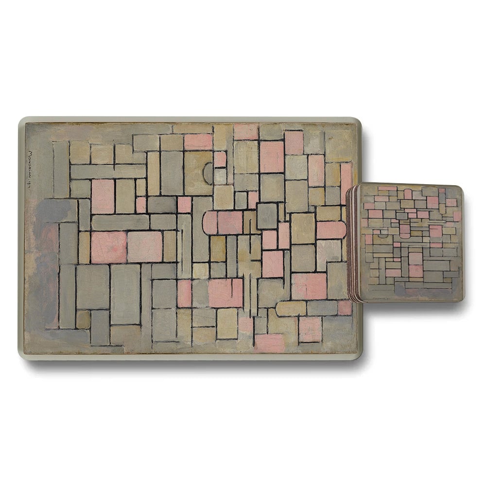 Designer Artwork Placemat And Coaster Set Limited Edition 12 Pieces Wood Backed High End Print Quality