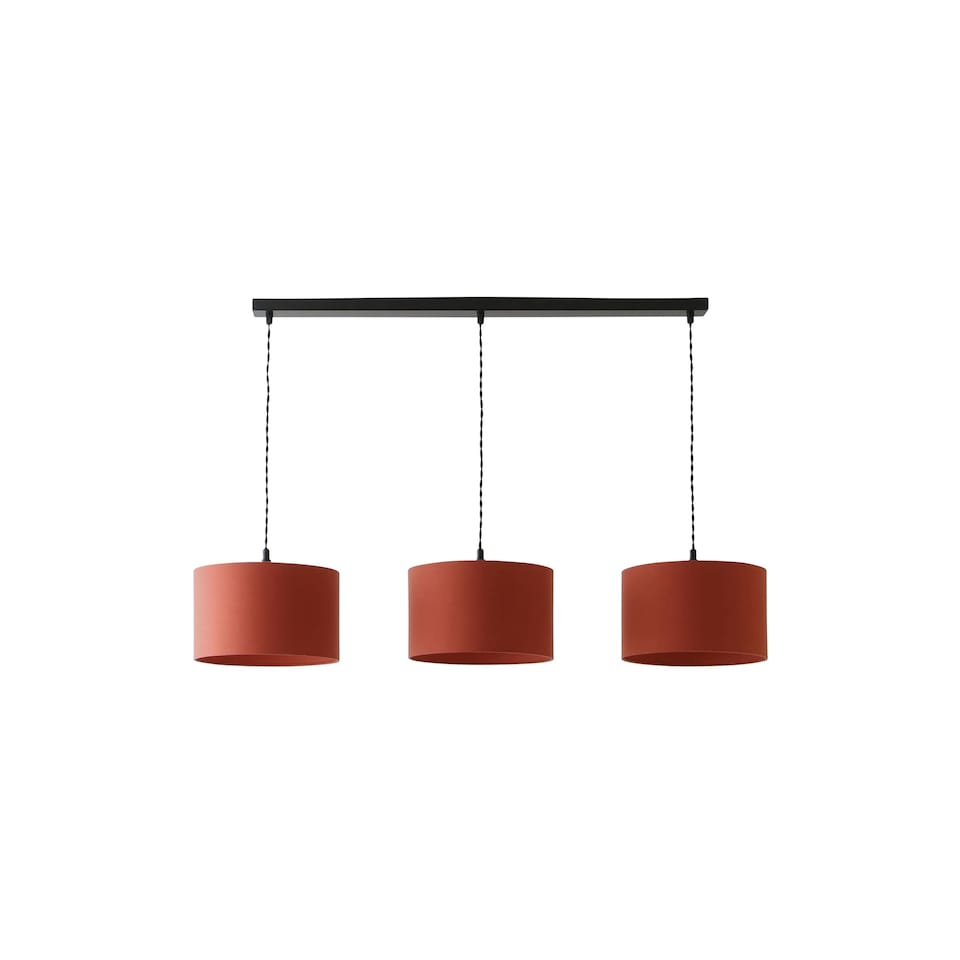image 1 of ValueLights Shaw Matte Black 3 Drop Bar Rust Shades and Bulbs