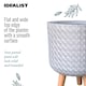 image 6 of Geometric Patterned White Cylinder Planter on Legs, Round Pot Plant Indoor D21 H34 cm, 9.1 ltrs Cap.
