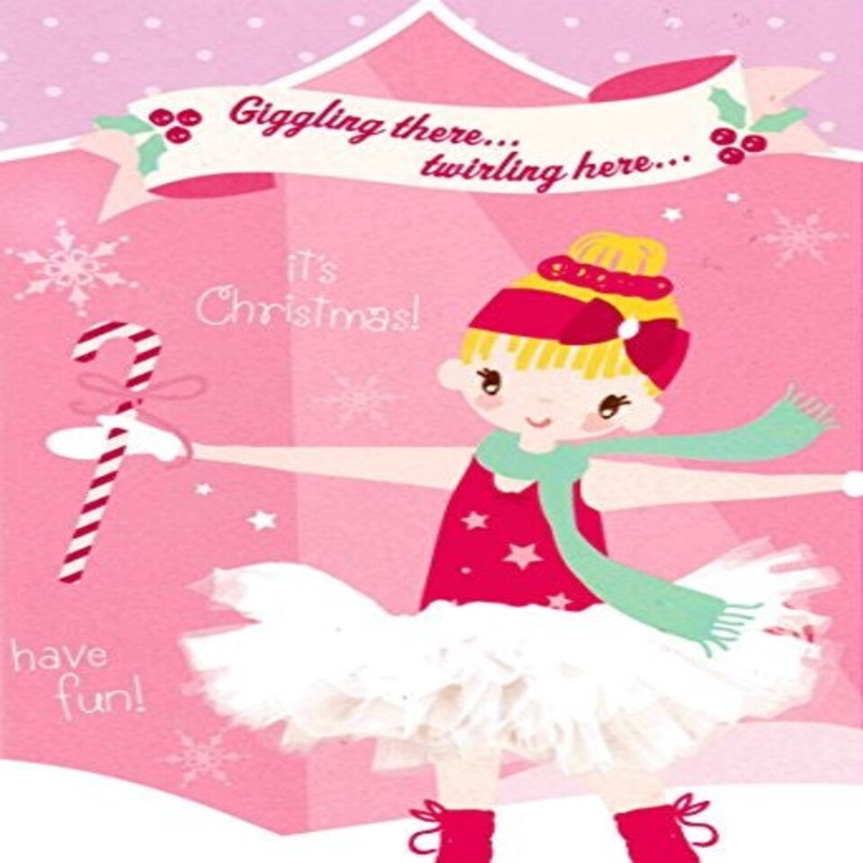 image 1 of Hallmark - Giggling There...Twirling Here...' - Christmas Card