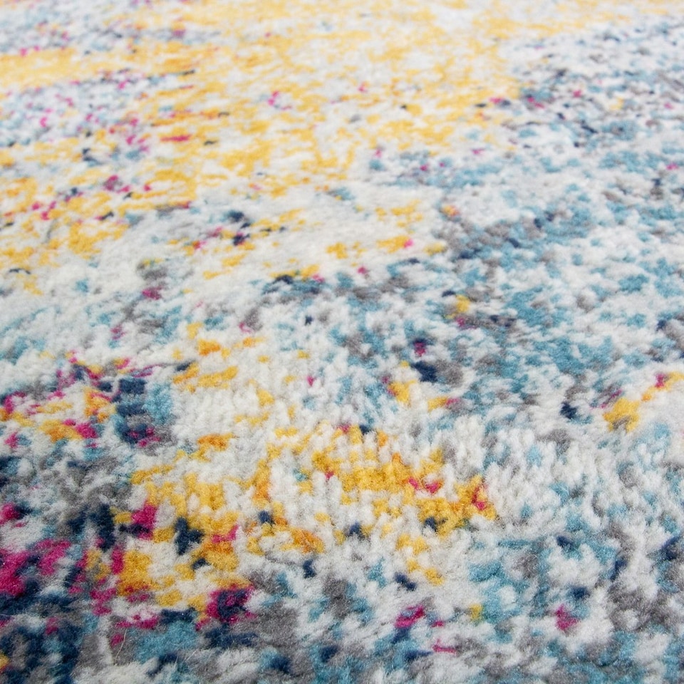 image 1 of KUKOON Multicolour Distressed Abstract Living Area Rug 190cm x 280cm