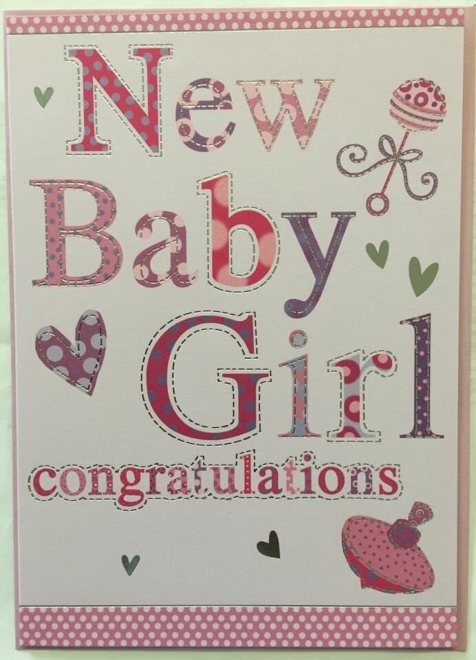 image 1 of New Baby Girl Congratulations Greeting Card