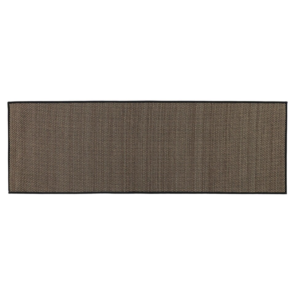 image 1 of JVL Antarra Machine Washable Entrance Runner Doormat, 50x150cm - Black/Brown