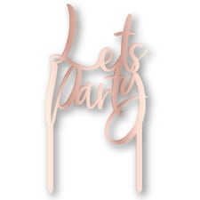 Amscan Lets Party Metallic Acrylic Cake Topper - Rose Gold - 18cm x 10cm
