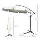 image 5 of Outsunny 2.7m Garden Banana Parasol Cantilever Umbrella with Crank Handle and Cross Base for Outdoor, Hanging Sun Shade, Cream White