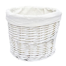Wicker Round Waste Paper Bin With Cotton Lining BIN 26 x 26.5 cm