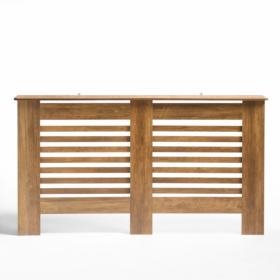 image 1 of OHS Wood Effect Radiator Cover Sideboard Shelf - Large | Brown | Dark Wood