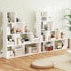 image 5 of COSTWAY 4 Tier Stepped Bookshelf Modern Ladder Bookcase 6 Storage Cubes White