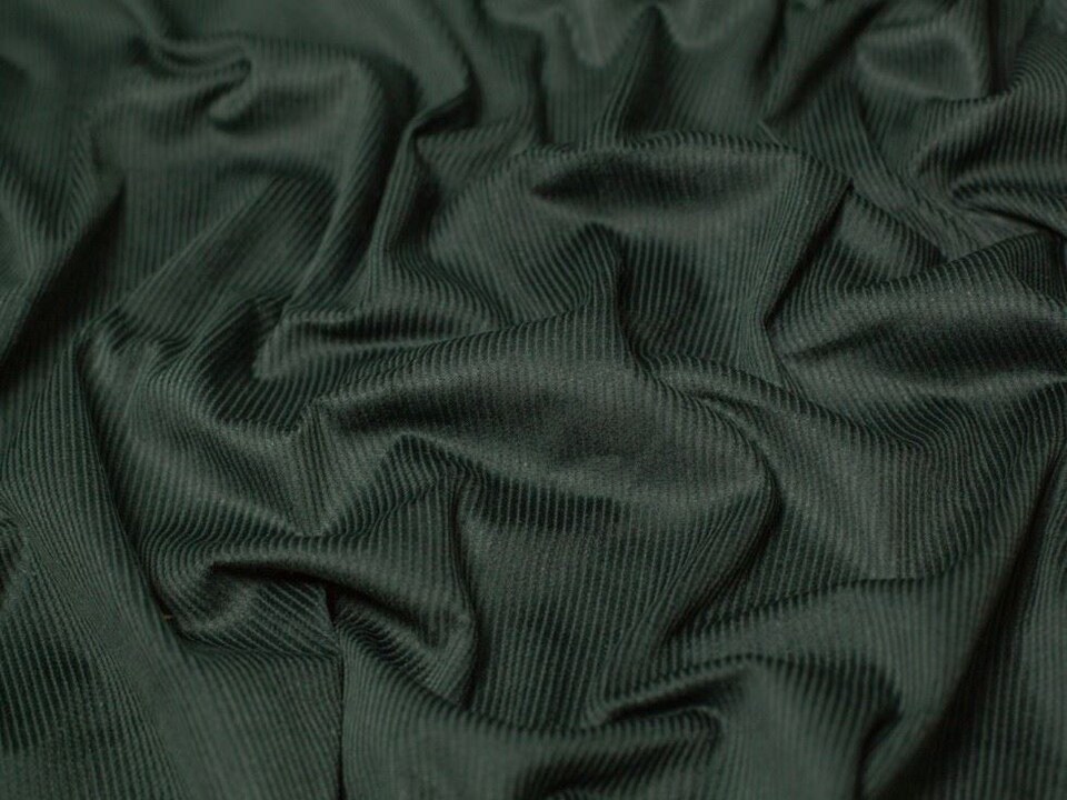 Minerva Core Range Green 8 Wale Cotton Corduroy Fabric for Dressmaking, 142.5cm / 56" Wide - per metre
