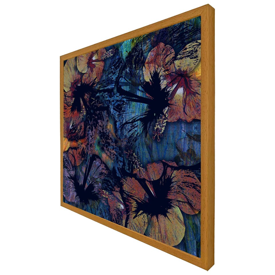image 1 of Grunge flower print (Picture Frame) Grey | XL