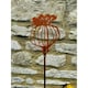 image 1 of 4 Feet Poppy Seed Head Plant Pin Garden Art (Pack of 3) - Bare Metal/Ready to Rust