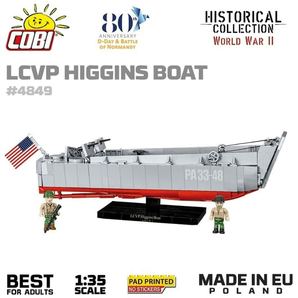 image 1 of LCVP Higgins Boat brick model - COBI 4849 - 715 bricks