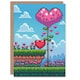 image 1 of Pixel Video Game Heart Plant Anniversary Valentines Day Card