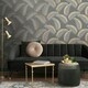 image 4 of Fine Decor Cascade Leaf Wallpaper - Grey/Rose Gold - 10m x 53cm Grey