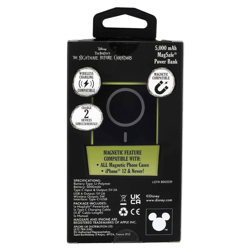 image 1 of Nightmare Before Christmas 5000Mah Magnetic Power Bank Classic Jack Web