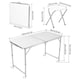 image 5 of 4ft Folding Camping Table and 4 Stools Set - 120cm Adjustable Height Picnic Table