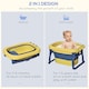 image 3 of HOMCOM Foldable Baby Bathtub for Newborns Infants Toddlers w Stool - Yellow