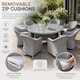 image 7 of Sorrento 6-Seater Rattan Dining Set, Round Garden Table with Chairs, Outdoor Patio Furniture Set