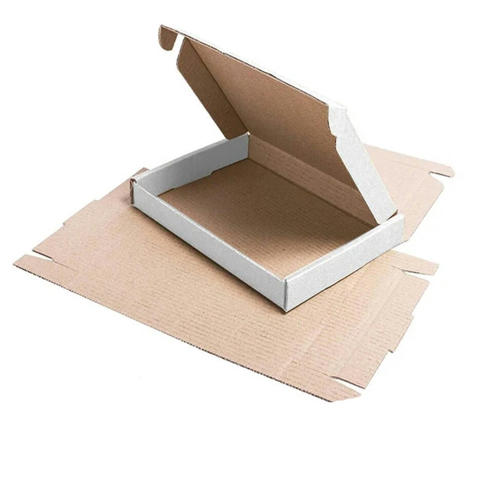 image 1 of 100 x White Small Single Wall Die Cut Packing Shipping Boxes C4 White
