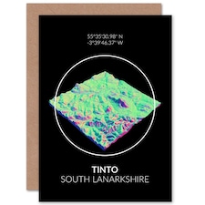 Tinto Mountain Topography South Lanarkshire Scottish Scotland Card