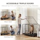 image 4 of PawHut Heavy Duty Dog Crate, Large Dog Cage with Wheels and Tray