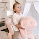image 8 of HOMCOM Kids Rocking Rabbit, Plush Rocking Horse Ride-On with Sound, Wood Base, Seatbelt, for Ages 18-36 Months, Pink
