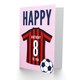image 2 of Football Strip Kit Red Striped Top Age 8 Year Old Child Kids 8th Birthday Card