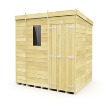 9 x 8 Feet Pent Shed - Double Door With Windows - Wood - L231 x W276 x H201 cm Brown