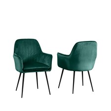 Carrara Velvet Dining Chairs - Set of 2 - Green