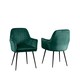 image 1 of Carrara Velvet Dining Chairs - Set of 2 - Green