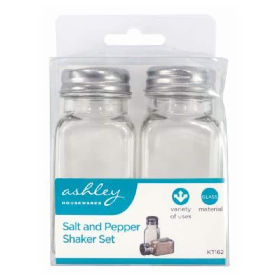 Ashley 2pc Glass Salt & Pepper Shaker Set - Clear