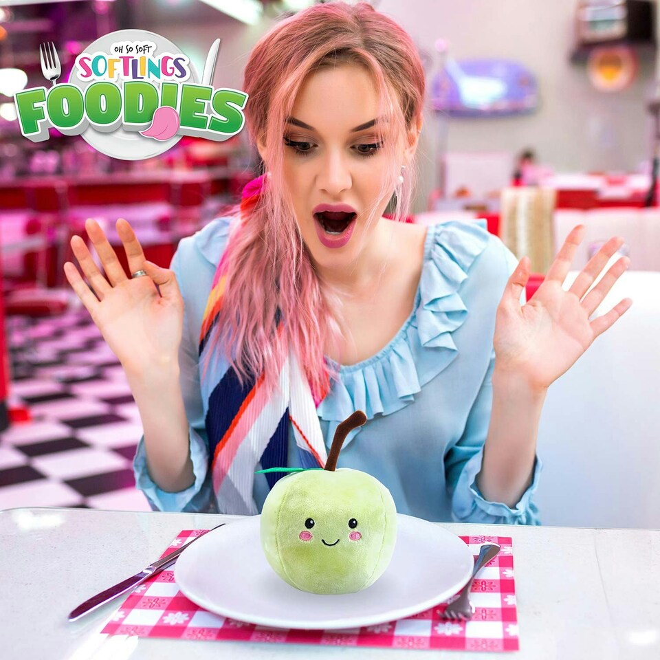 image 1 of Apple Soft Toy Food Themed Cute Plush Cuddly Yummy Soft Fluffy 16cm Green