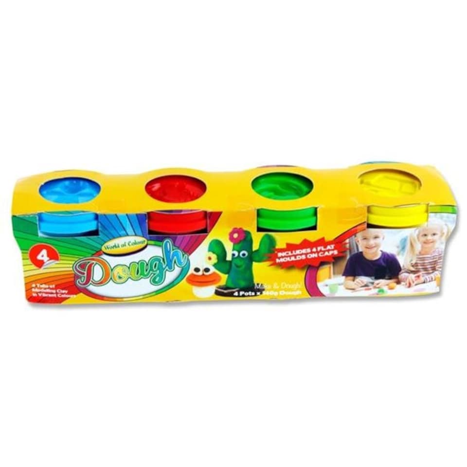 image 1 of Pack of 4 140g Pots Moulding Clay With Mould Lid by World of Colour