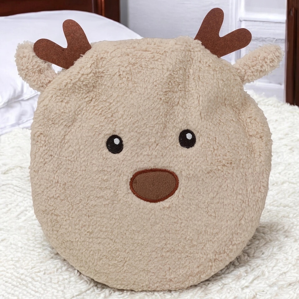 image 1 of Hot Water Bottle Soft Fluffy Christmas Themed Cover Stress & Pain Relief 0.85L