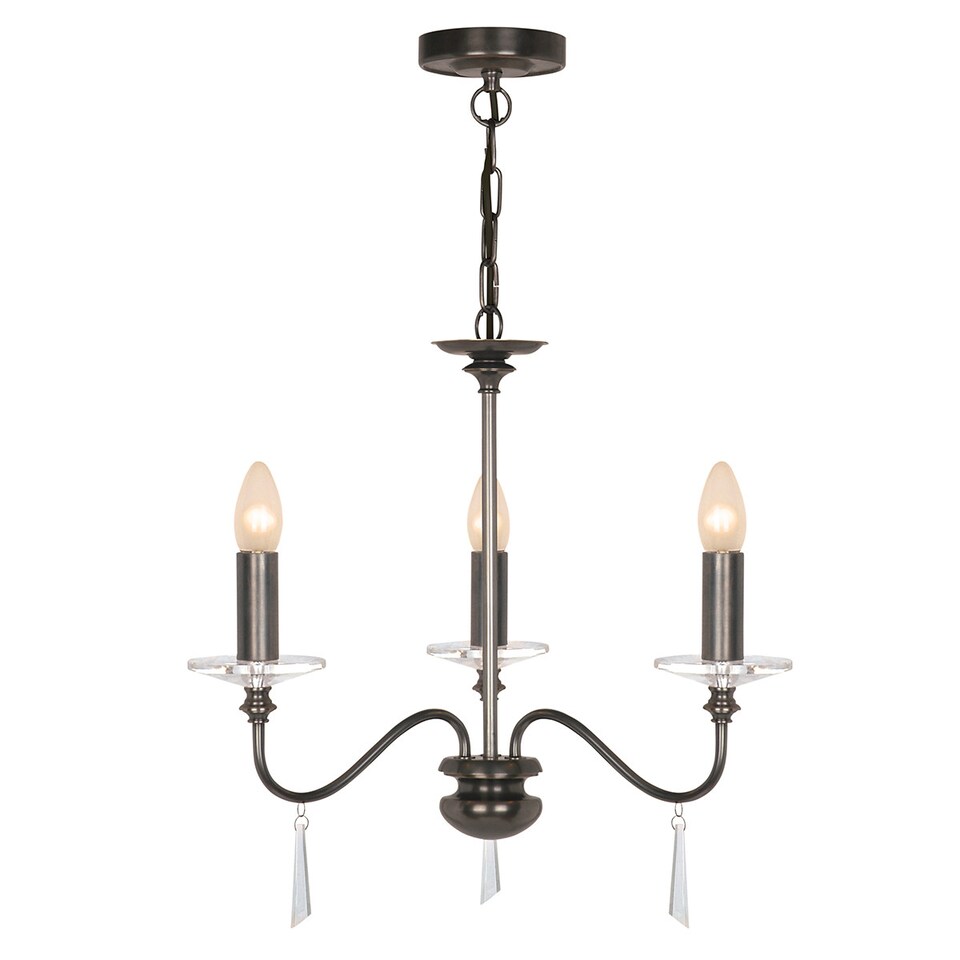 image 1 of Finsbury Park 3 Light Chandelier, Old Bronze