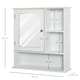 image 5 of kleankin Bathroom Cabinet, Wall Mount Storage Organizer with Mirror, Adjustable Shelf for Bathroom, Kitchen, Bedroom, White