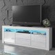 image 7 of TV Unit 160cm White Gloss Doors & Drawers Free LED Matt Body White