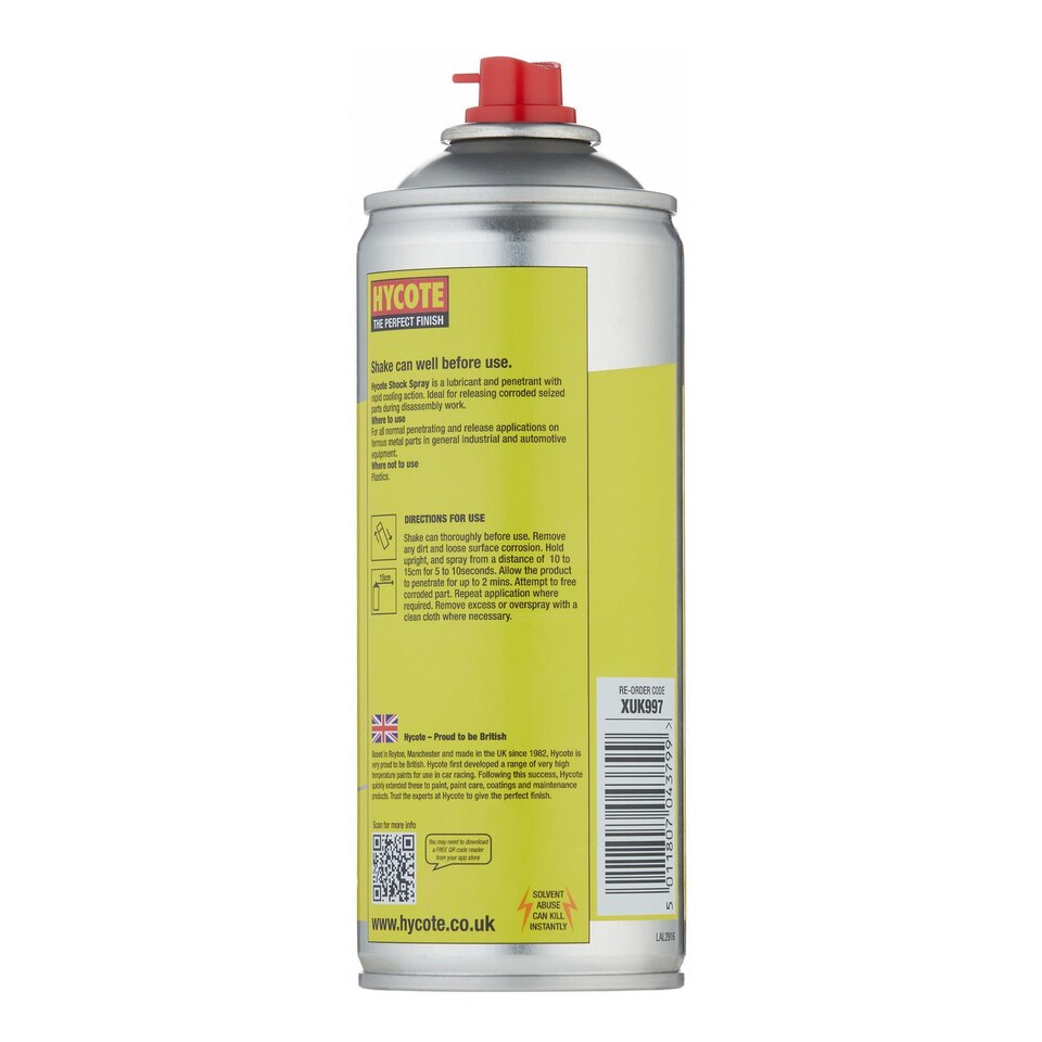 image 1 of Hycote Workshop Maintenance Lubricant Shock Spray 400ml x4 Kit 1.6 Litres