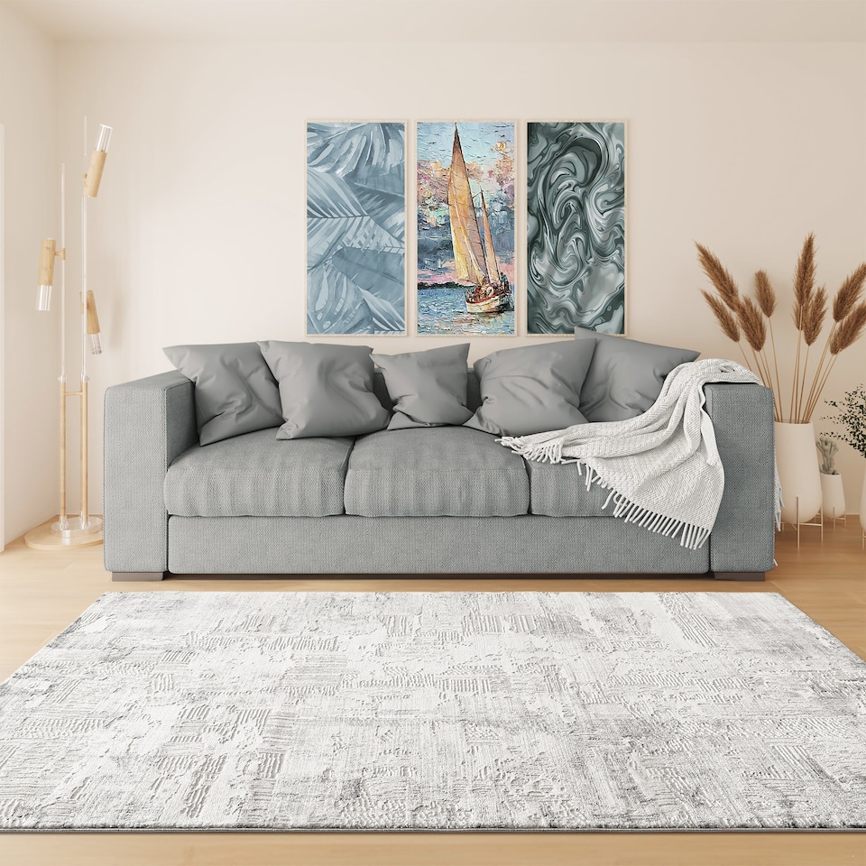 image 1 of RUGLENZA HOME - INTERNO AREA RUG - 12 MM - GREY TEXTURED - 120 x 170 CM