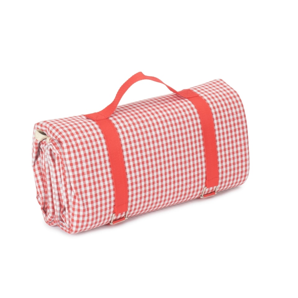image 1 of Red and White Gingham Picnic Blanket | Red | Red