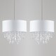 image 1 of Pair Large 40cm Easy Fit Shade Textured White Silver Fleck Acrylic Droplets | White | Clear | Large | 2