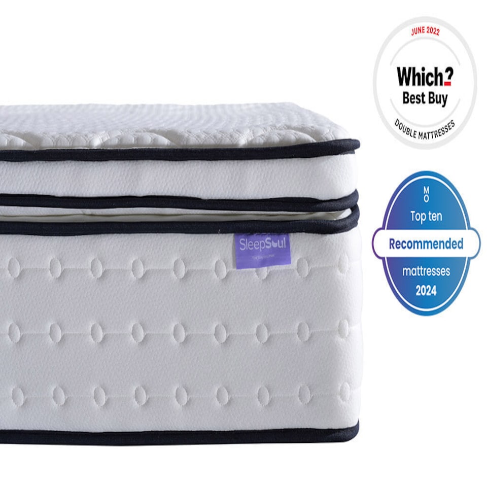 image 1 of SleepSoul Space 2000 Pocket Memory Pillow Top Mattress Single | White | 1