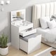image 2 of HOMCOM Dressing Table with Flip-up Mirror and Storage Stool, Vanity Table with Drawer and Hidden Compartments for Bedroom, Living Room, White