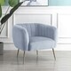 image 2 of Matilda Velvet Fabric Accent Chair - Light Blue