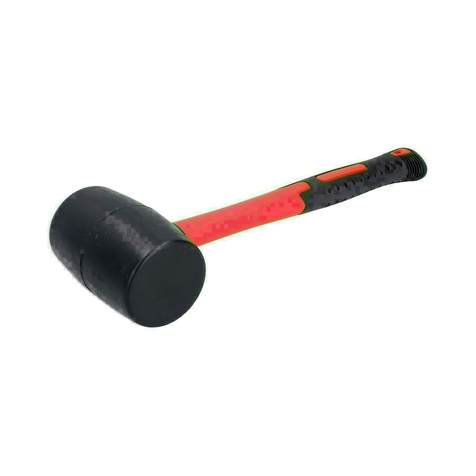 image 1 of 16oz Black Rubber Mallet 70% Fibreglass Handle Hammer Non Marking TE923