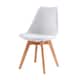 image 3 of Single Dining Chair with Solid Wooden Legs and Seat Cushion Pad White- Eva by MCC