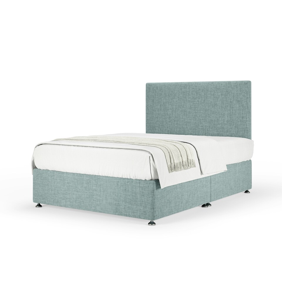 image 1 of Super Ortho Orthopaedic Duckegg Linen Divan Set And Valencia Headboard Small Single