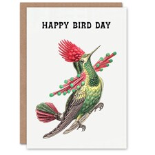 Ernst Haeckel Birthday Card Hummingbird Vintage Illustration Bird Pun