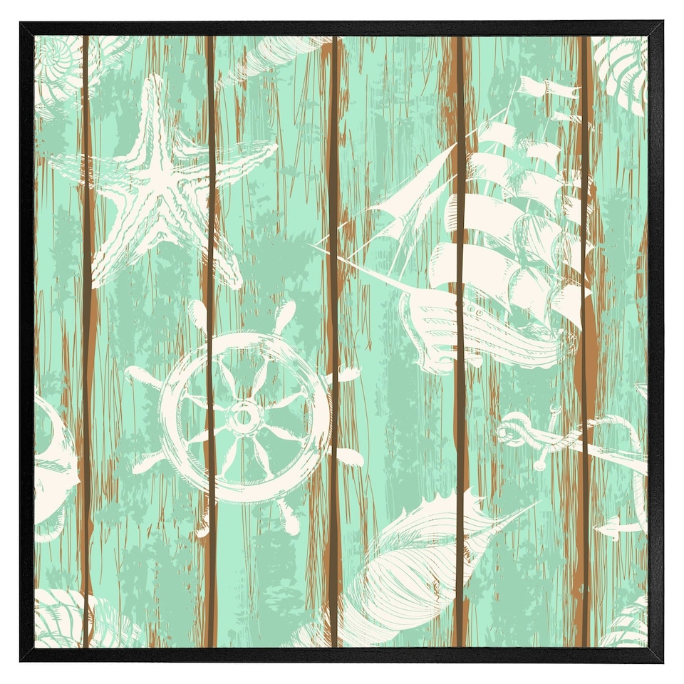 image 1 of Nautical elements oin wood (Picutre Frame) Grey | S