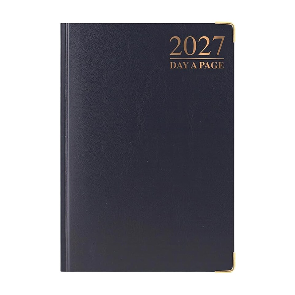 image 1 of MantraRaj 2027 Diary A5 Page A Day Padded Case Bound Desk Diary Office Organiser Planner Black